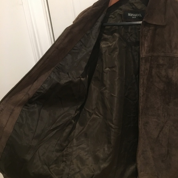 Men's Bernardo Brown Suede Leather Jacket Coat - Picture 8 of 8